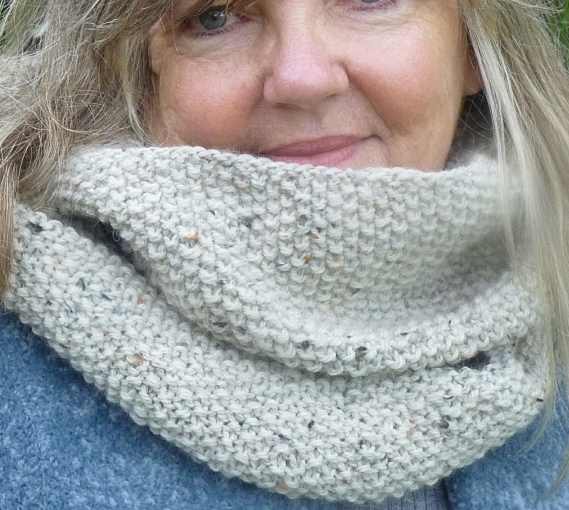 photo of model wearing the infinity scarf